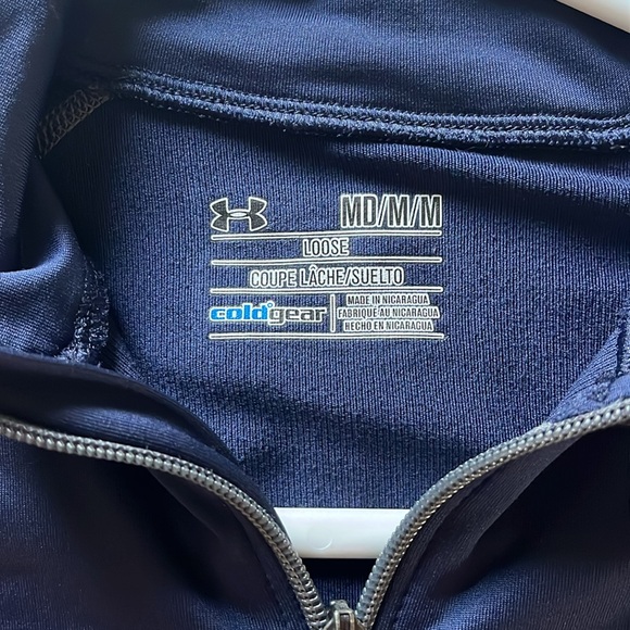 Mens navy under armour cold gear 3/4 zip - Picture 3 of 4
